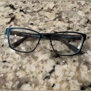 Teal metal Full-Rim Prescription Glasses
